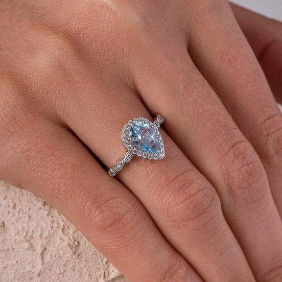 Natural Aquamarine Ring, Stone Ring, March Birthstone Ring, High quality Aquamarine Jewelry, Ocean Inspired Jewelry