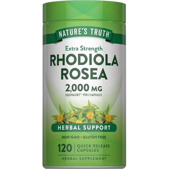 Rhodiola Rosea | 2000mg | 120 Capsules | Non-GMO & Gluten Free Extract Supplement | by Nature's Truth
