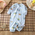 thumbnail image 2 of CAUYDY 0-3M 6-9M 12-18M Preemie Girls One-Pieces Newborn Long Sleeve Sleepwear for Boys Baby Fall Winter Pjs Infant Clothing Sizes 0-3 Months,Blue, 2 of 5