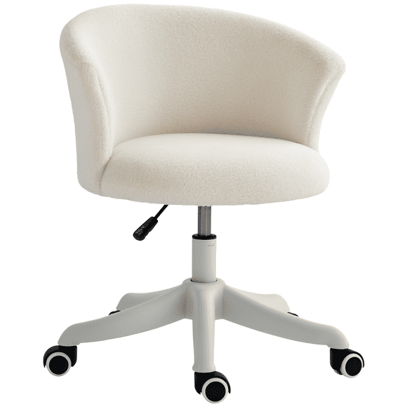 Vinsetto Fluffy Office Chair with Adjustable Height, Armless, White