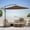 Camel, variant on wikiwiki 10ft Solar LED Offset Patio Umbrella, Outdoor Cantilever Patio Umbrellas with Solor Lights for Backyard, Poolside and Garden, Easy Tilt Adjustment, 32 LED Lights & Polyester Shade, Beige