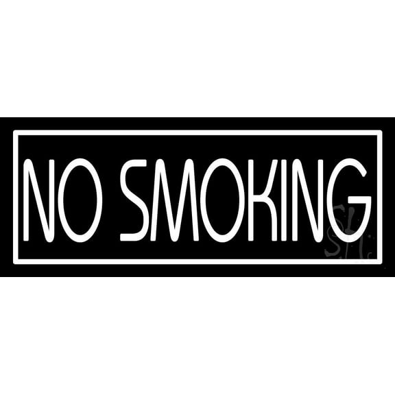 Block No Smoking LED Neon Sign 13 x 32 - inches, Clear Edge Cut Acrylic Backing, with Dimmer - Bright and Premium built indoor LED Neon Sign for Bar decor.