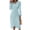 Mint Blue, variant on Women's Surplice Midi Dress with Long Sleeve Ruffled Sheer Details Decorative Button 100% Polyester for Everyday Wear