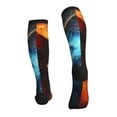 thumbnail image 2 of Bixox Red And Blue Fire Cat Print Compression Socks,Compression Socks Women & Men Circulation for Medical,Running,Athletic, 2 of 7
