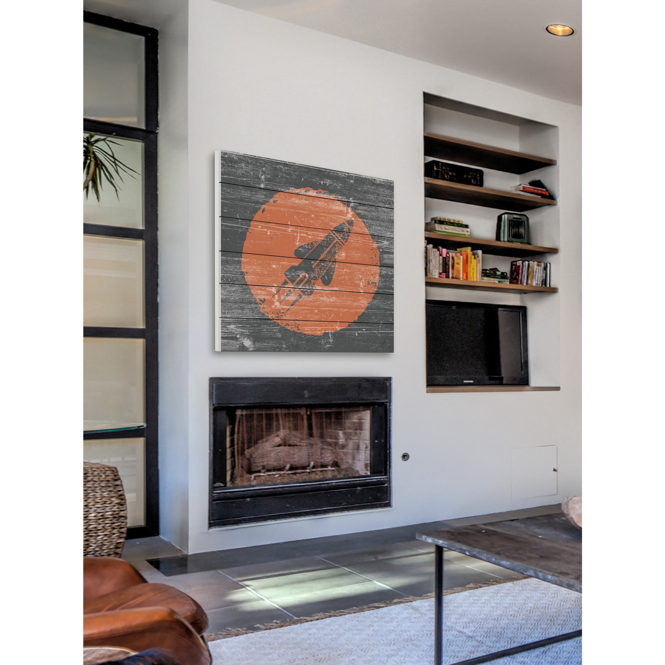 Marmont Hill - "Soaring Rocket" Painting Print on White Wood