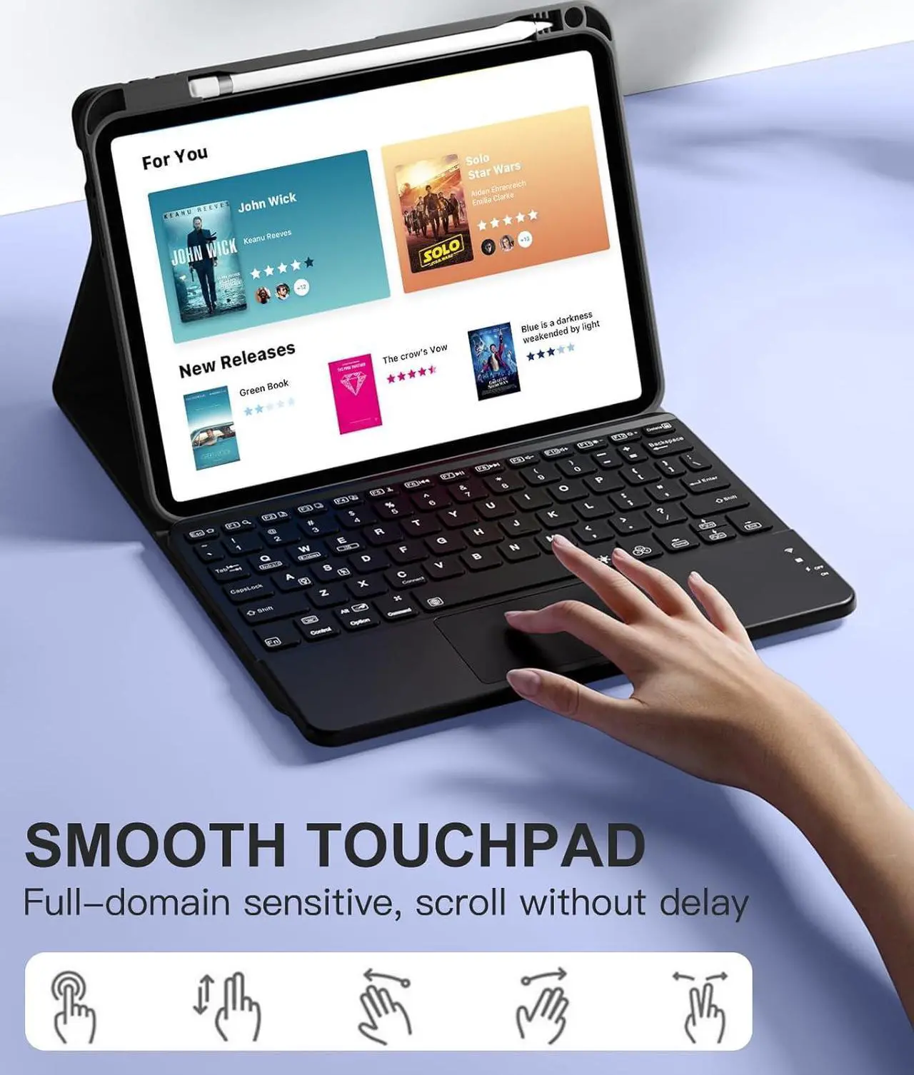 Keyboard Case for Xiaomi Pad 7/ Pad 7 Pro 11.2 Inch, 7 Color Backlit, Magnetic Detachable Wireless Bluetooth Keyboard, Multi-Touch Trackpad, Stain Resistant Cover, Rechargeable