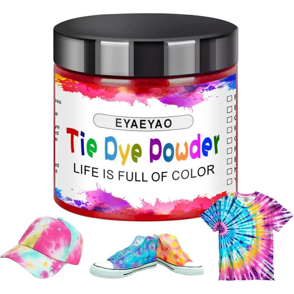 Red Tie Dye Powder, Fabric Dyes for Clothing, All Purpose Powder Tie Dye, Easy to Use Dye for Cotton, Silk, & Linen, Ultra Concentrated Colors (Red, 2 Ounce)