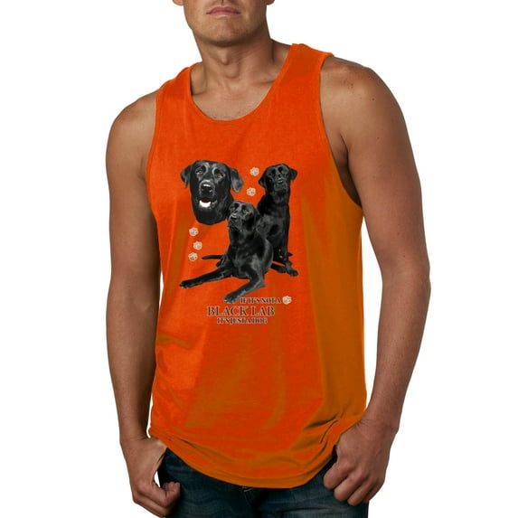 If It's Not a Black Lab It's Just a Dog Gift | Mens Dog Lover Graphic Tank Top, Orange, Large