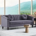 thumbnail image 4 of Jessica 2 Pieces Gray Microfiber Living Room Set Modern Velvet Sofa Set pillow, 4 of 6