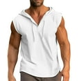 thumbnail image 1 of Chemise de Printemps pour Homme Couleur Unie Rétro Sans Manches Col en V, 1 of 5