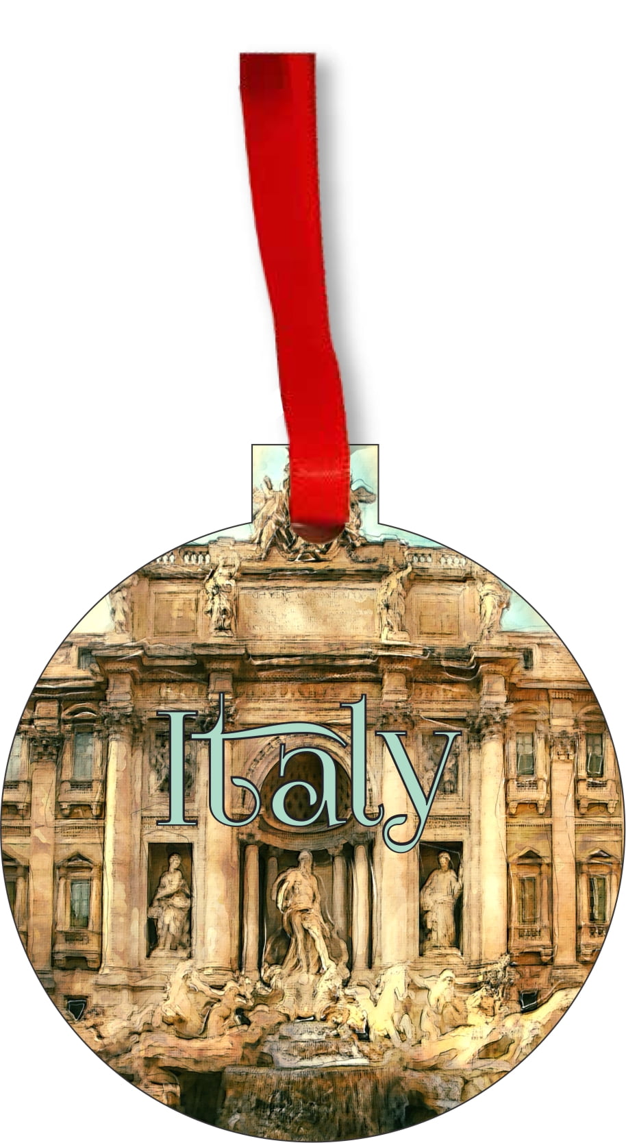 Rome Ornament - Rome Italy Christmas Ornament - Trevi Fountain Ornament