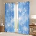 thumbnail image 2 of Manfei Chic Stars Pattern Blackout Curtains Set of 2 (52x84 Each),Dreamy Universe Galaxy Window Curtains,White Blue Curtains and Drapes For Boy Girls,Ultra Soft Home Decor, 2 of 6