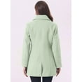 thumbnail image 4 of INSPIRE CHIC Women's Elegant Notched Lapel Button Single Breasted Winter Long Coat Green L, 4 of 7