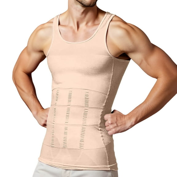 Men's Compression Shirt Vest - Crew Neck, Nylon, Muscle Fit, S-XXXL Sizes, for Workout & Casual Layering