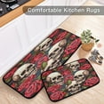 thumbnail image 6 of GZHJMY Skull Rose Kitchen Rug Set of 2 Non Slip Washable Cushioned Anti-Fatigue Kitchen Mat Comfort Standing Floor Mat for Kitchen Washroom Bedroom Carpet Runner, 6 of 7