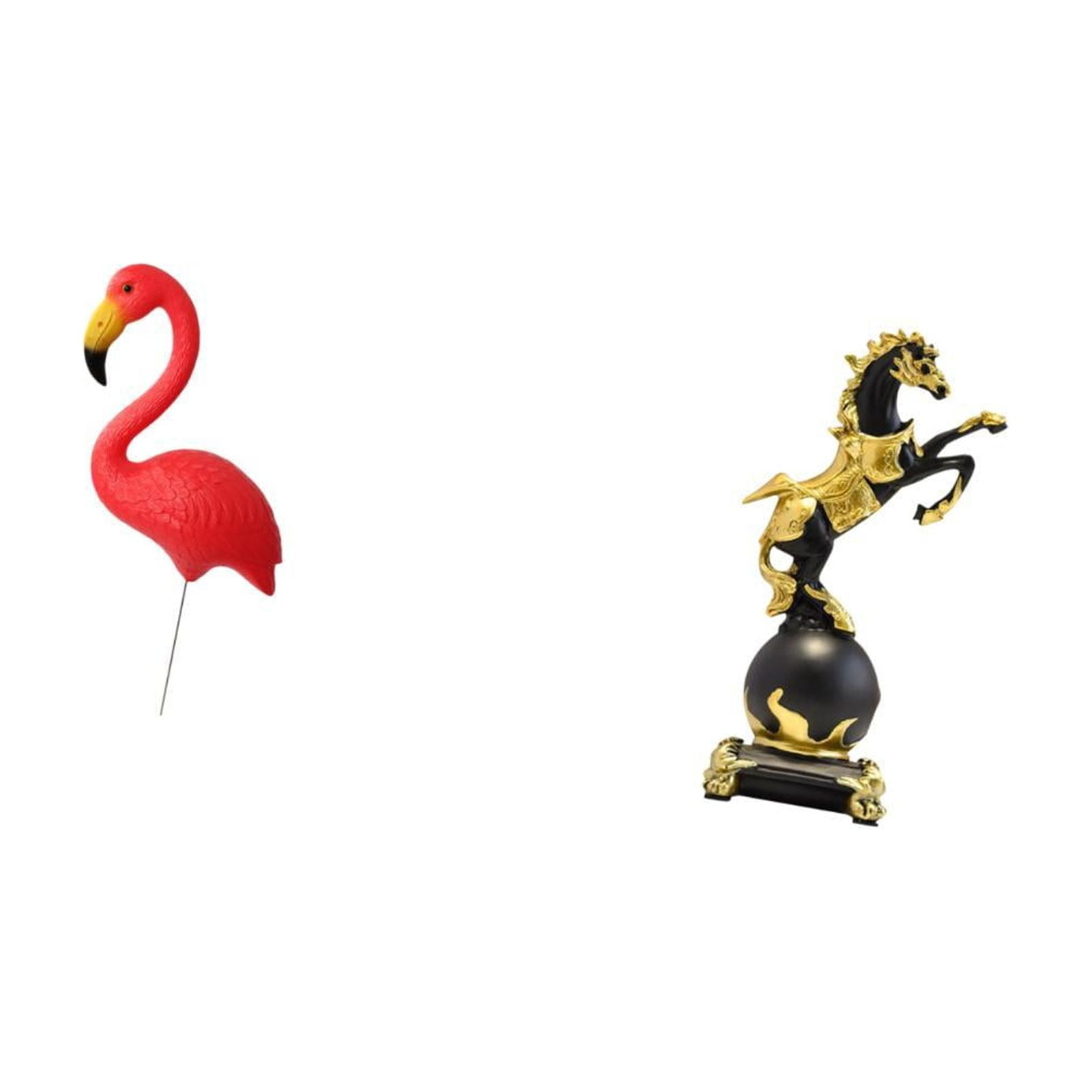 simhoa Flamingo Horse Garden Sculpture Figurine Ornament for Holiday Spring Modern Tabletop Centerpiece Yard Art Animal Statue for Bedroom Living Room