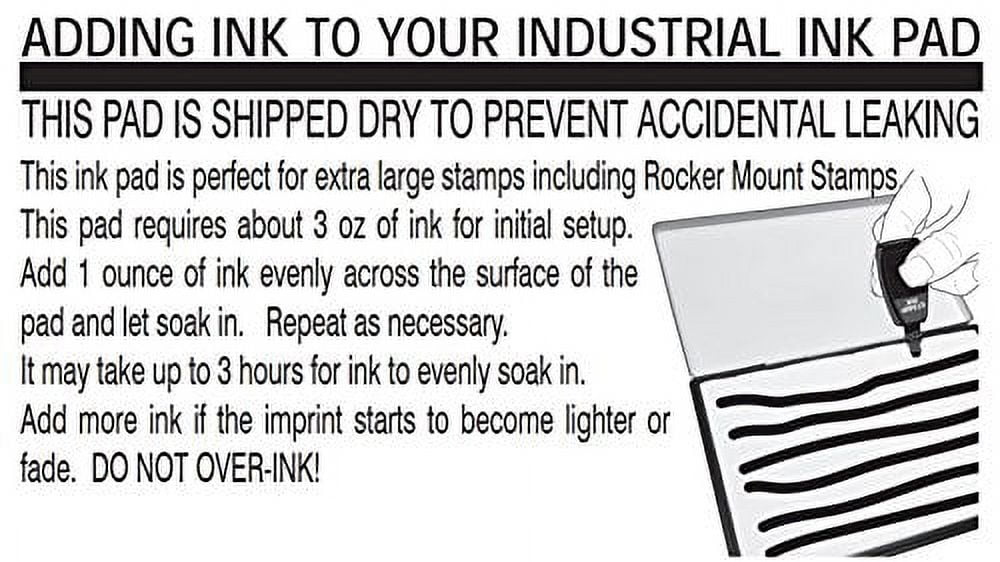 Extra Large 8" x 12" Industrial Rubber Stamp Ink Pad in Metal Case, Gray Stamp Pad