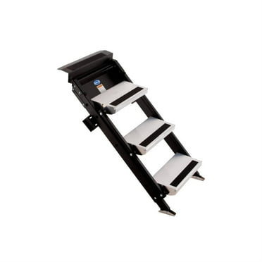 MorRyde STP224 3 Step Top Mounted Patio Entry Step, Black & Aluminum ...
