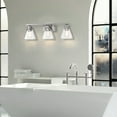 thumbnail image 4 of Modern Brushed Nickel Bathroom Lights Over Mirror, 3-Light Wall Sconce, 5-Piece All-in-One Bathroom Set, Vanity Lighting with Clear Glass Shade, 4 of 15