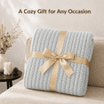 thumbnail image 5 of Unikome Knit Throw Blanket 50" x 60", Soft Lightweight Blanket for Couch, Sofa and Bed, Breathable All Season Decorative Throw, Light Gray, 5 of 7