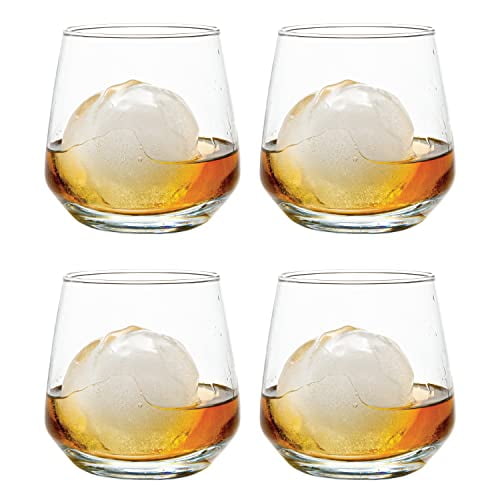 Vikko Whiskey Glasses Set of 4, Old Fashioned Whiskey Glasses 11.75 Ounce, Premium Scotch Glasses, Dishwasher Safe Bar Glasses
