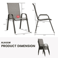 thumbnail image 7 of ALAULM Stackable Patio Chairs Set of 8, Outdoor Furniture Chairs with All Weather Breathable Textilene & Metal Frame, Outdoor Furniture Set for Lawn Garden Backyard, Brown, 7 of 7
