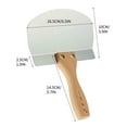 thumbnail image 2 of Wooden Handle Stainless Steel Curved Blade, Bricklayer Plastering Tool Knife, 2 of 2