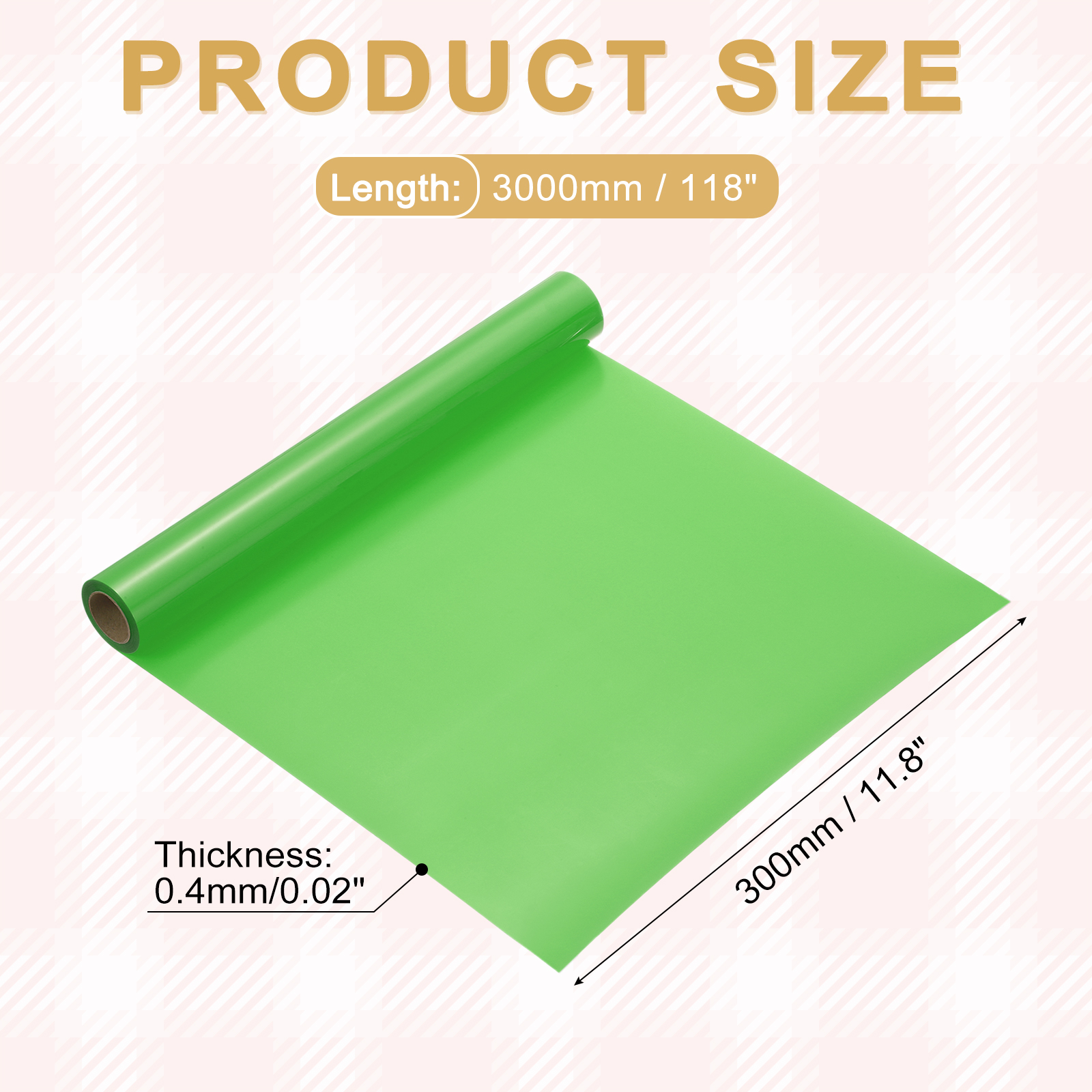 Uxcell Heat Transfer Vinyl Roll, 12" x 9.8ft HTV Iron on Transfer Vinyl for T-Shirts Craft Cutter Cutting Machine, Easy to Cut and Weed (Grass Green)