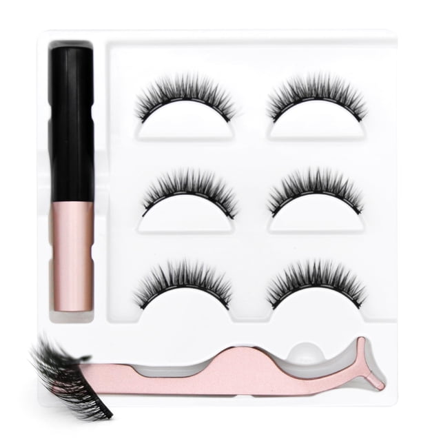 Kit de pestañas magnéticas reutilizables LASHGLSO de aspecto natural