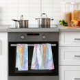 thumbnail image 4 of Yayeee 2 Pack Hand Towels for Bathroom 100% Cotton 16" x 28" Soft Absorbent Kitchen Towel, Watercolor Ice Cream Pattern, 4 of 7