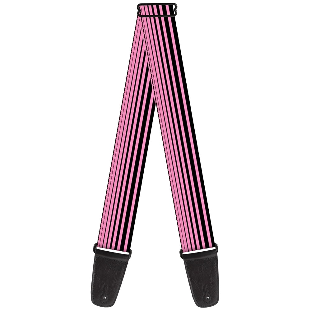 Buckle-Down Guitar Strap, Stripe Transition Black Pink, 2 Inches Wide
