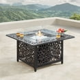 thumbnail image 3 of Outdoor Living and Style 5-Piece Brown and Black Outdoor Patio Square Fire Table with Four Swivel, 3 of 4