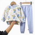 thumbnail image 4 of masbird Baby Toddler Kids Viscose from Bamboo Pajamas Set Pjs 2pcs 6-12 Months 12-24 Months 2t 3t 4t 5t 6t 7t 8t 9t Children(Light Blue,18-24 M), 4 of 4