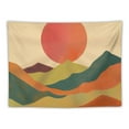 thumbnail image 5 of Nawypu Boho Mountain Tapestry Sun Mid Century Abstract Sunset Landscape Forest Tapestry Wall Hanging Sunrise Nature Scenery Minimalist Aesthetic Geometric Wall Tapestries for Bedroom Dorm, 5 of 6