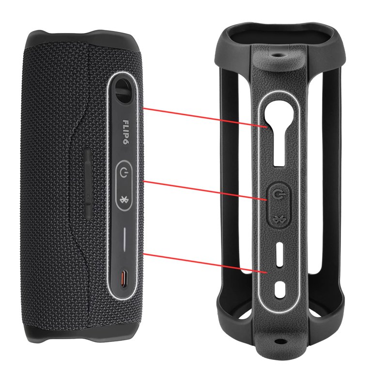 Silicone Case for JBL Flip 6 Portable Bluetooth Gel Soft Skin Cover Waterproof Rubber Case Travel Carry Pouch with (Speaker and Accessories not Included) Black - Walmart.com
