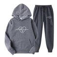 thumbnail image 2 of yievot Tracksuit for Women Hoodie 2 Piece Set Sweatsuit Valentines Day Printed Casual Sweatshirt and Sweatpant Jogging Outfit with Pockets, 2 of 4