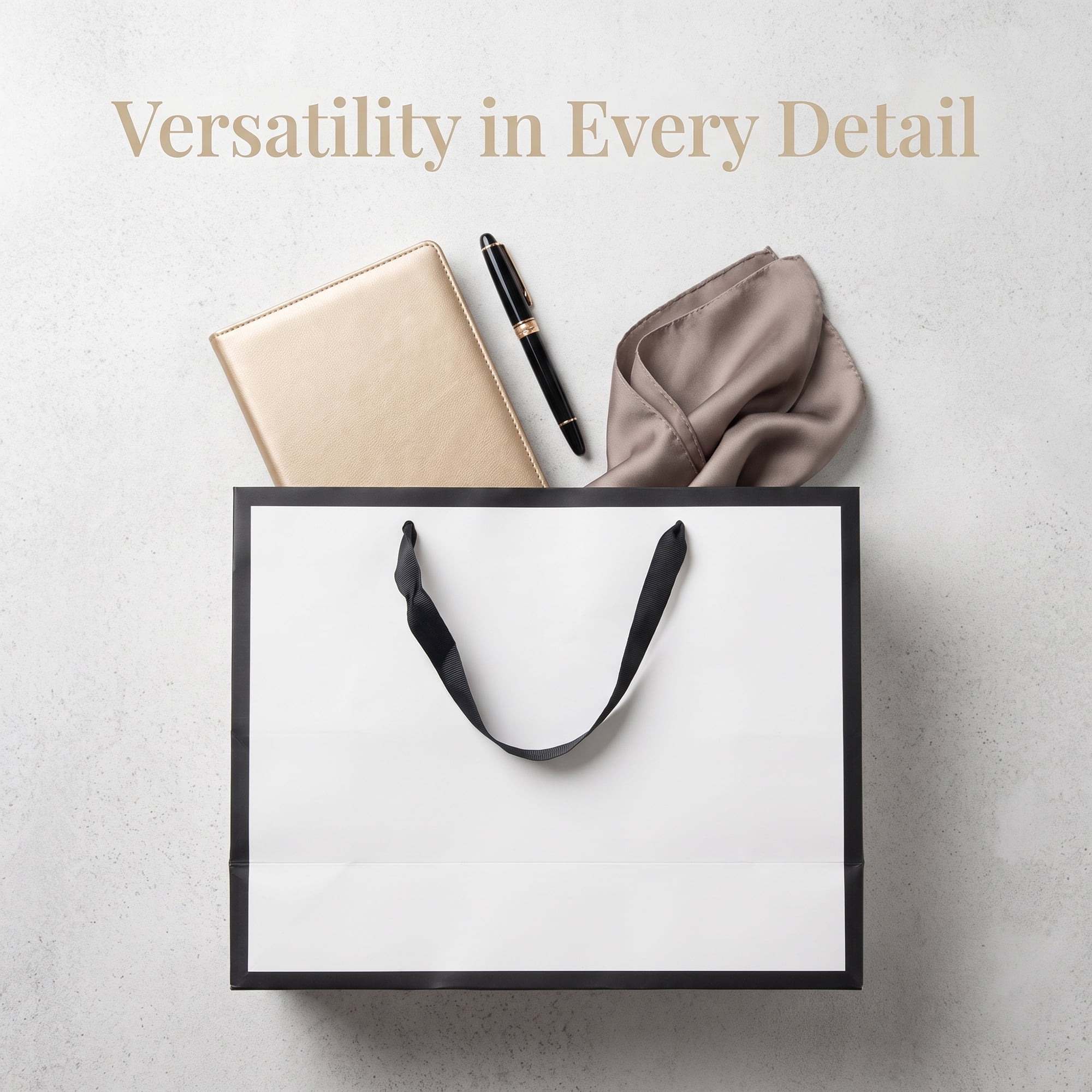 Unique Bargains Sturdy Thick Horizontal Paper Gift Bags White Black 12.6" x 4.3" x 9.8"