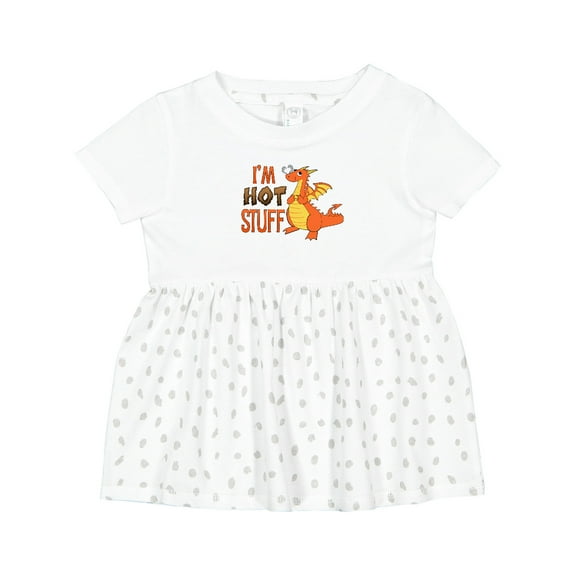 Inktastic I'm Hot Stuff Cute Dragon Girls Baby Dress
