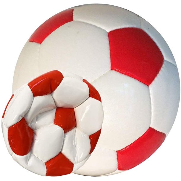 Bulk Deflated Classic Traditional Soccer Balls Red & White Old School