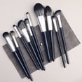 thumbnail image 1 of Nvzi Juego de 10 brochas de maquillaje para base, polvos, correctores, sombras de ojos, rubor, brochas de maquillaje azules Nvay con bolsa de almacenamiento gris oscuro, 1 of 4