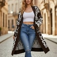 thumbnail image 2 of Cardigans Women Trendy Long Chunky Knit d Open Front Sweater Soft Warm Draped Light Weight Cardigan, 2 of 5
