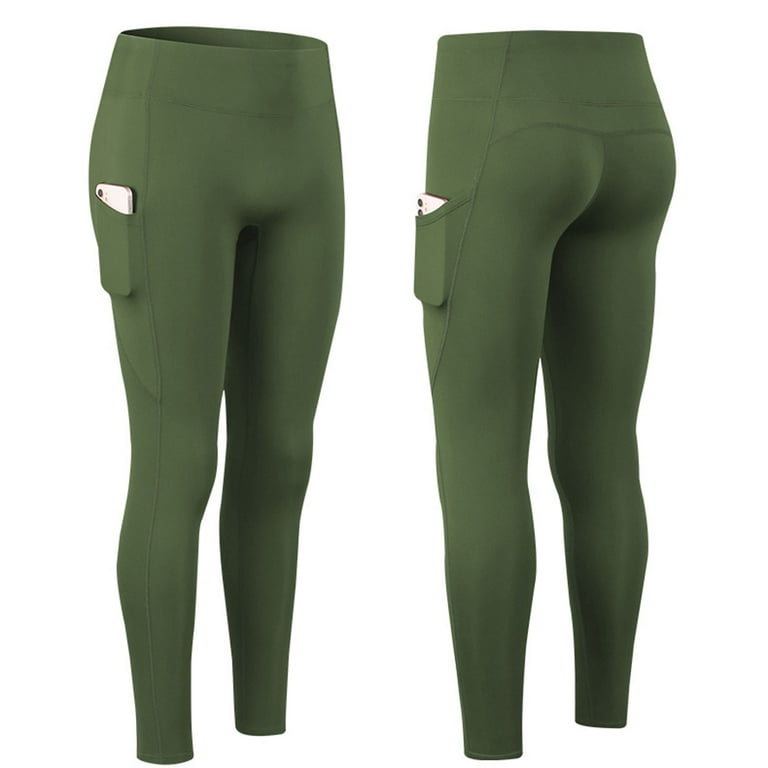 Baocc High Waisted Leggings Tummy Control High Waisted Leggings for Women-Soft  Athletic Tummy Control Pants for Running Yoga Workout Reg & Plus Size Yoga  Pants Army Green S 