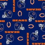 NFL Chicago Bears 58" 100% Polyester Fleece Sports Logo Fabric By the Yard, Blue
