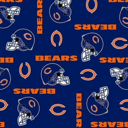 NFL Chicago Bears 58" 100% Polyester Fleece Sports Logo Fabric By the Yard, Blue