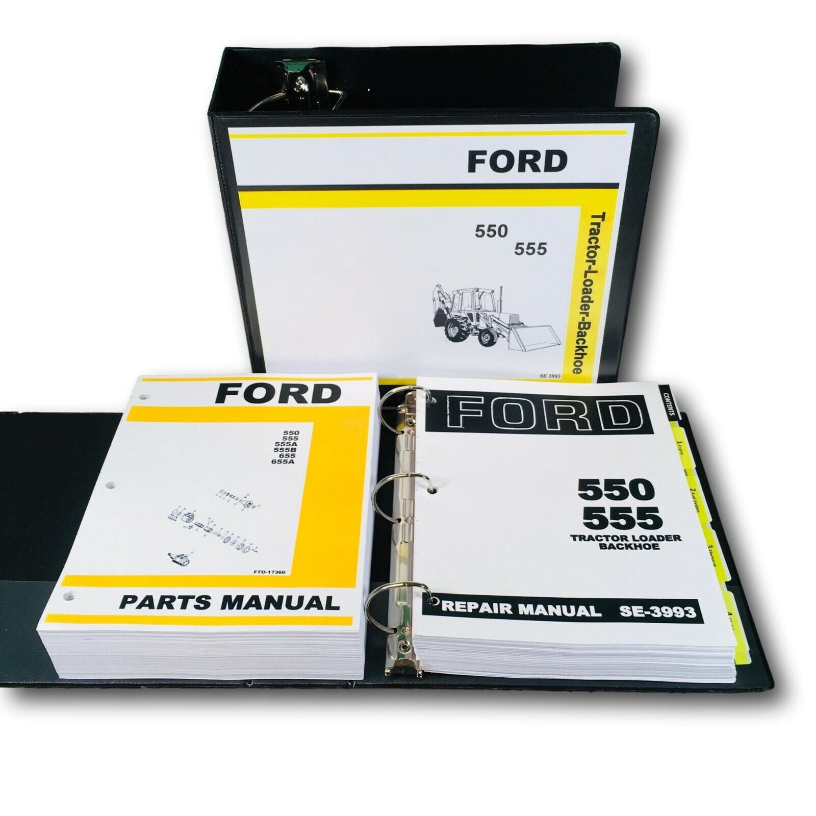 FORD 555 550 TRACTOR LOADER BACKHOE SERVICE PARTS MANUAL REPAIR