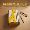 thumbnail image 3 of REGALWOVEN Decorative Metal Bookends with Hollow Tree Design, Book Ends for Shelves, Non-Skid Bookshelf Organizer Yellow 5.1"L x 4.3"W x 8.7"H, 3 of 5