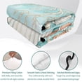 thumbnail image 4 of Quilts Twin XL Size Bedding Set, Coastal Seashells Lightweight Quilted Comforter, Watercolor Ocean Coral Conch Blue Green Soft Bedspread Coverlet with Pillow Covers for All Season, 68" x 98", 4 of 9