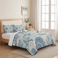 thumbnail image 5 of Quilts Queen Size, Misty Blue Coastal Summer Soft Comforter Bedding Set for Bed, Coral Shell Starfish Vintage Lightweight Quilted Bedspread with Pillow Cover(2 Pieces) for All Season, 90x96 Inch, 5 of 9