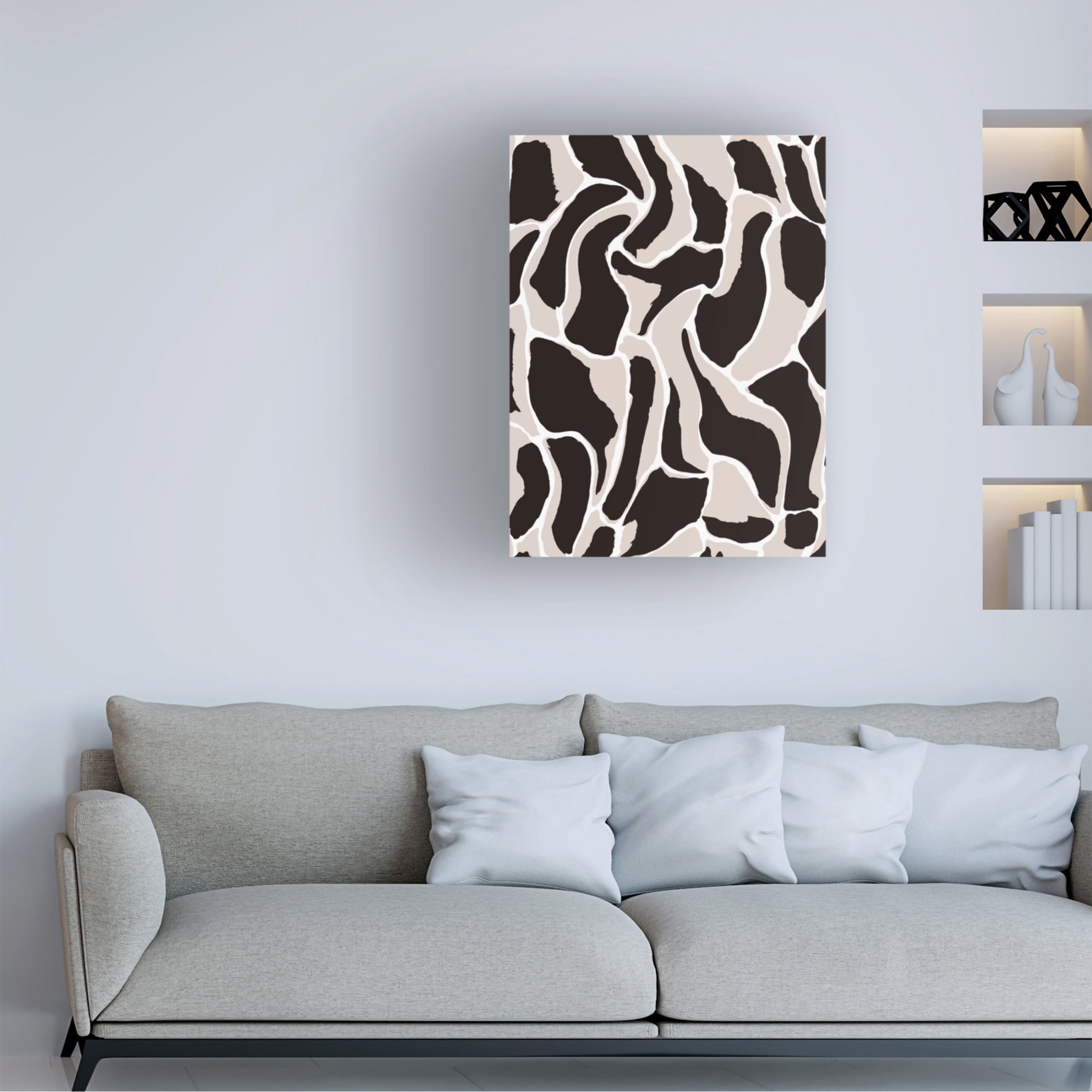 Canvas Wall Art - Treechild 'Beige And Brow Animal Pattern' Wall Art for Living Room, Bedroom, or Office D?cor by Trademark Fine Art - 18 x 24 Inches