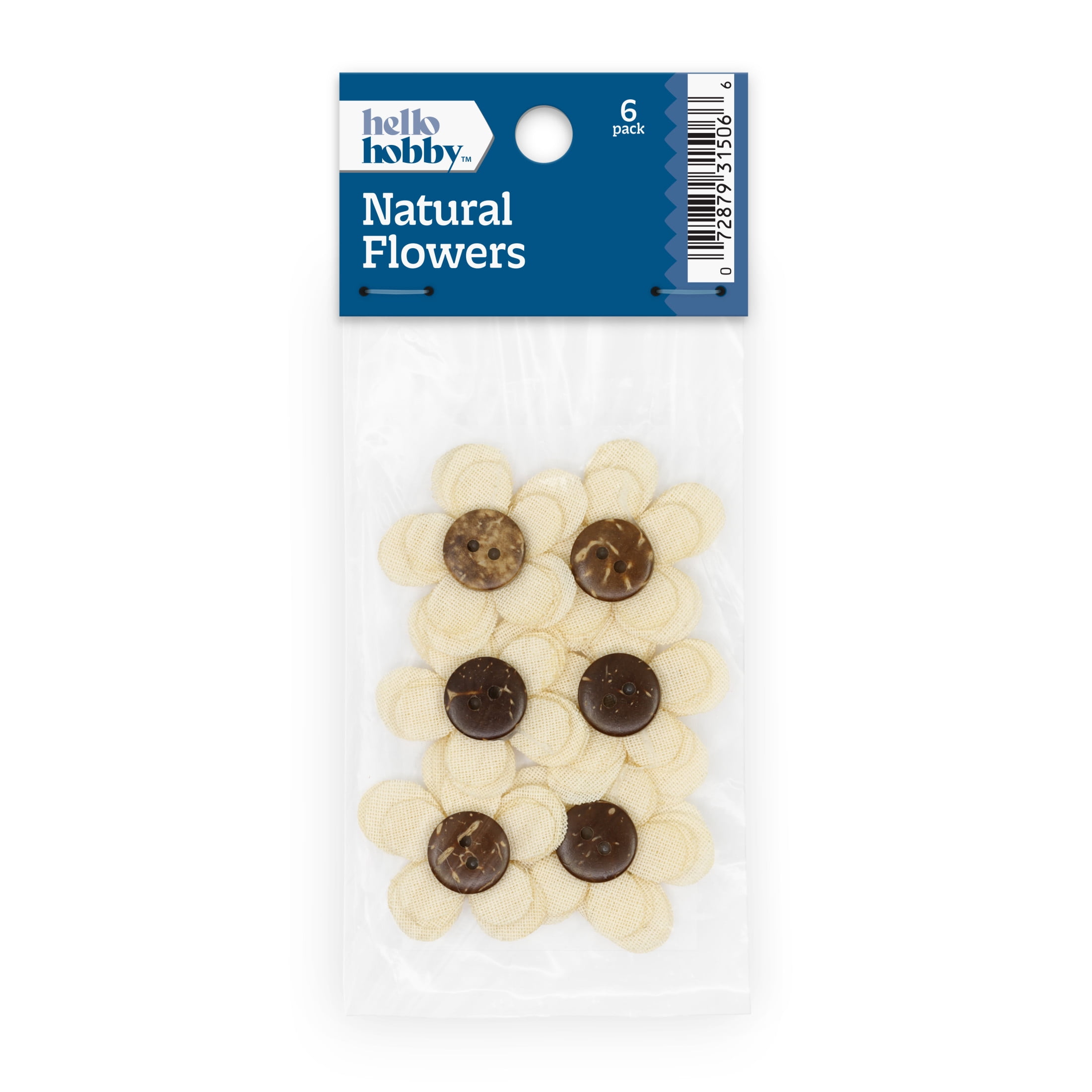 Hello Hobby Accessory Flowers, Natural, 6 piece